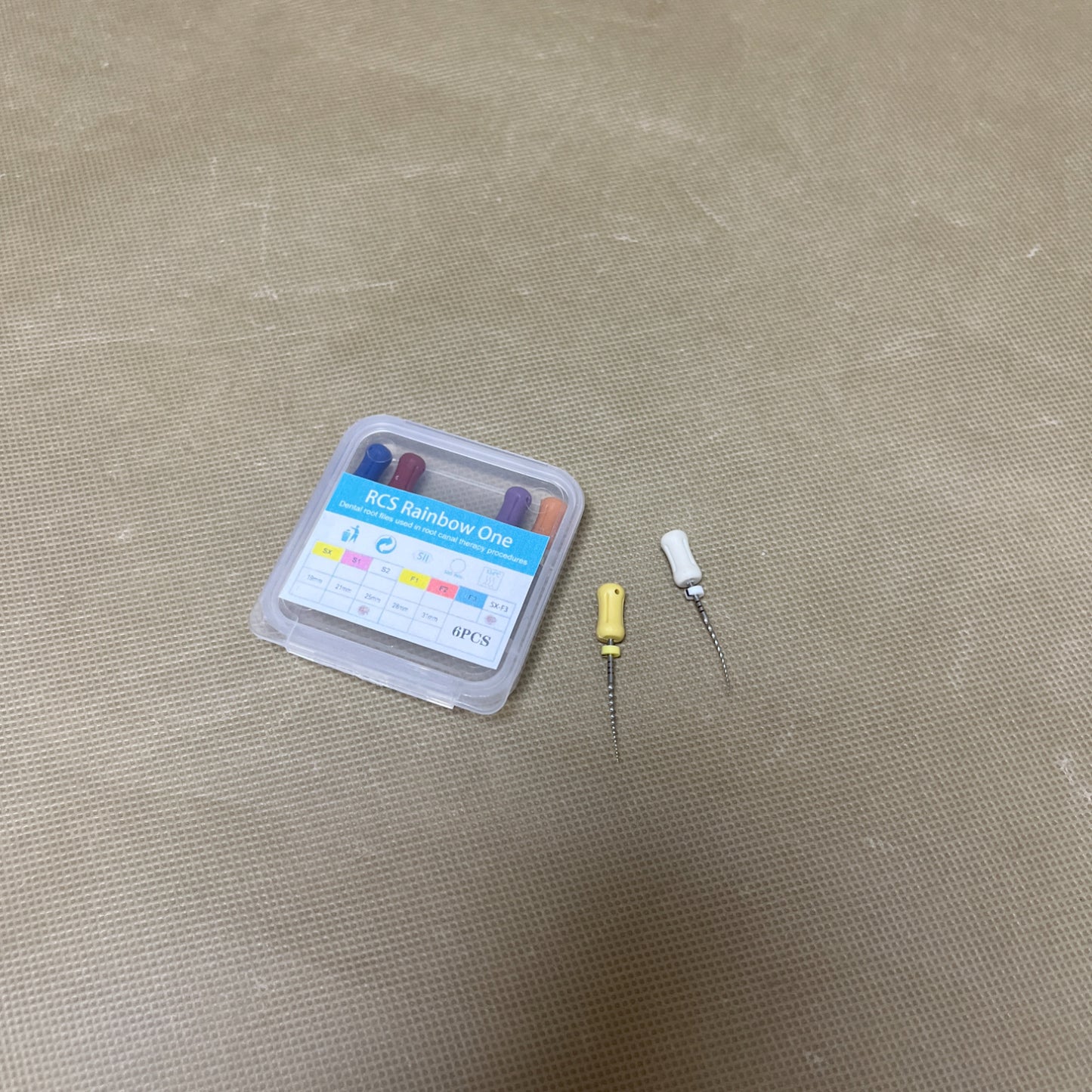 RCS Rainbow One  Dental instruments, namely, dental root files used in root canal therapy procedures,Sturdy Hand Use