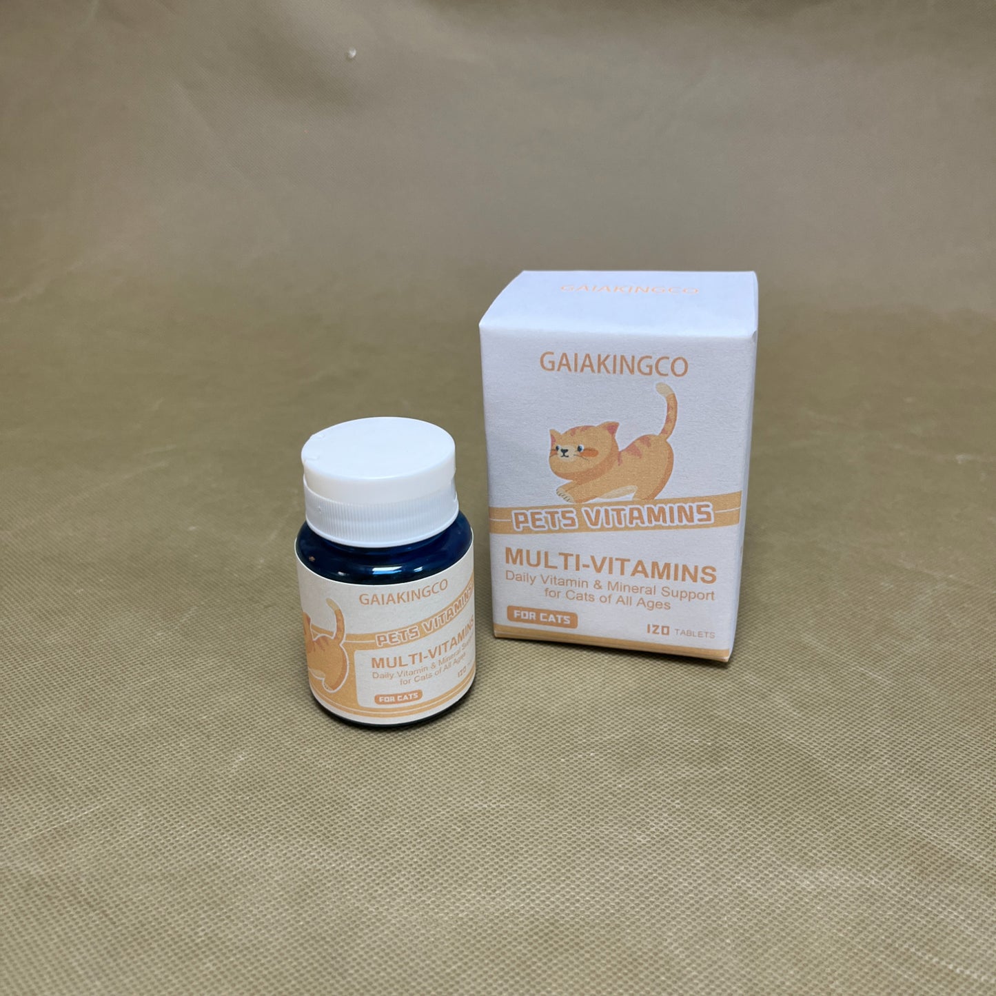 GAIAKINGCO  Vitamins for pets ,Vitamin Solutions 120 Count, Chewable Tablets for Cats, Helps Support Overall Wellness