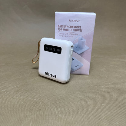 Gicreve  Battery chargers for mobile phones, USB-C Fast Charging Power Bank, Backup Charger