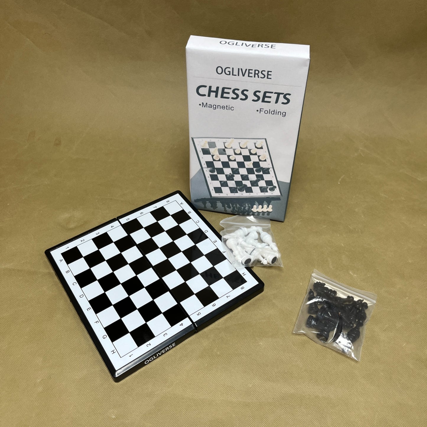 OGLIVERSE  Chess sets,Travel Chess Set, Magnetic Chess Board , Portable Folding Board Chess Games for Kids, Adults