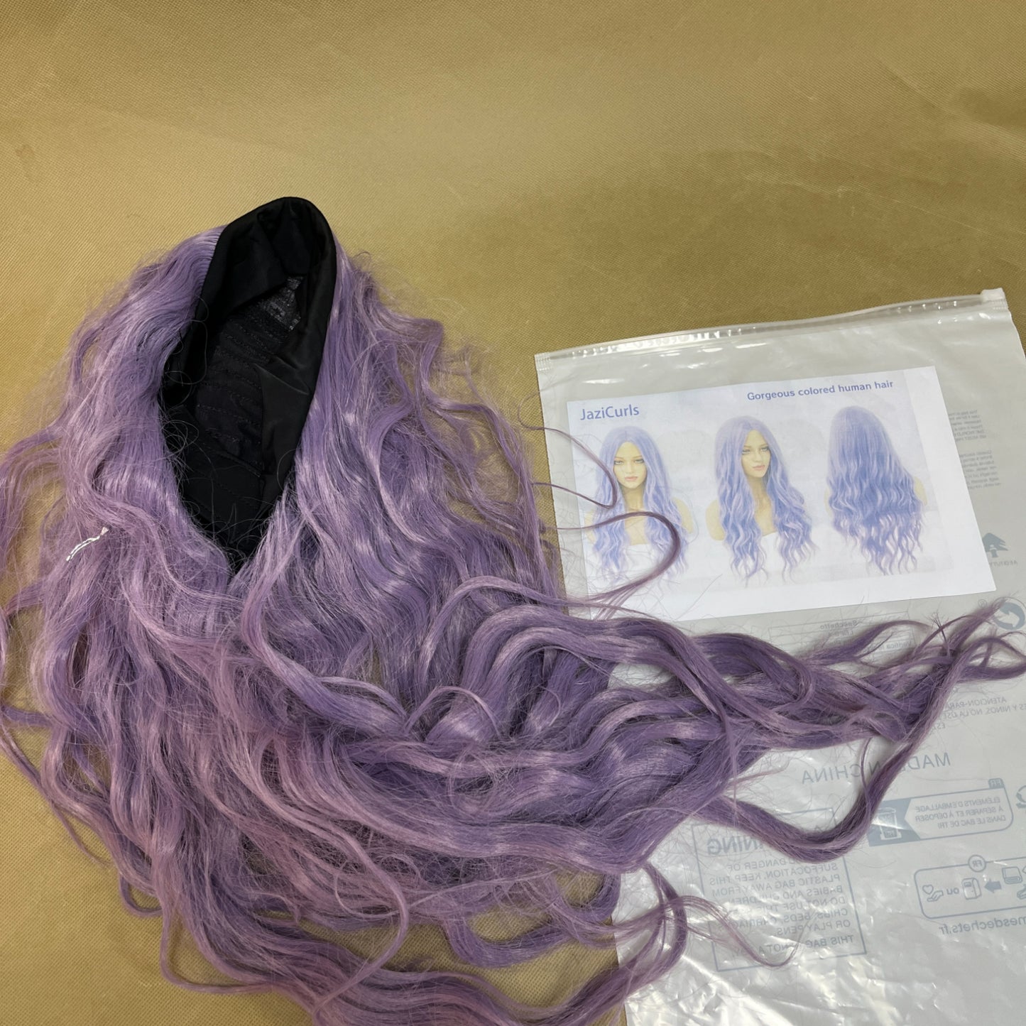 JaziCurls  Human hair,Light Purple Human Hair Wigs HD Transparent Lace Front Lilac Human Hair Wig