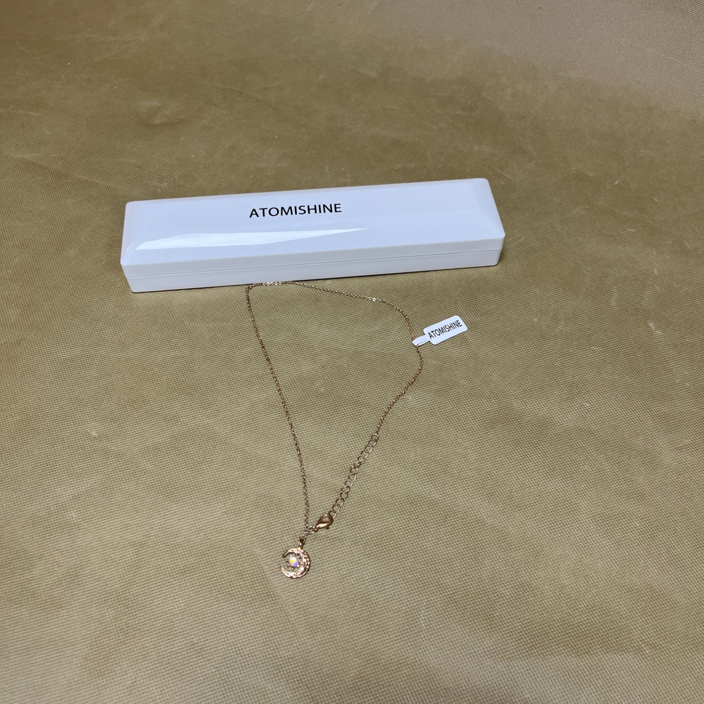 ATOMISHINE  Gemstone jewelry  ,Moon Necklace for Women 14K Moon and Star Pendant Dainty for Girls