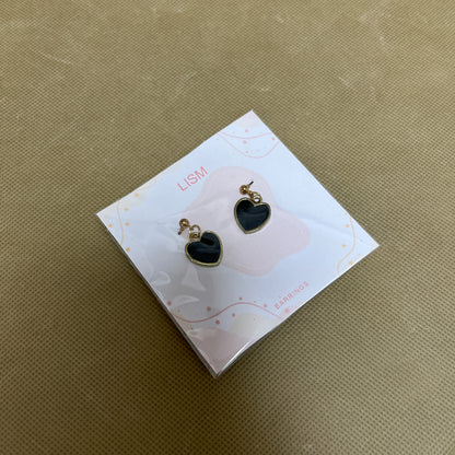 LISM  Earrings, Black Heart Hoop Earrings for Women Teens Love Heart Hoop Earrings