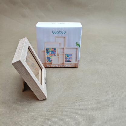 GOGOGO Picture frames,   Wood Grain Photo Frame for Gallery Wall Mounting or Tabletop Display