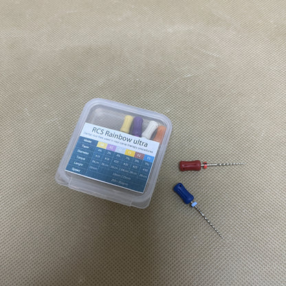 RCS Rainbow ultra   Dental instruments, namely, dental root files used in root canal therapy procedures,Stainless Steel