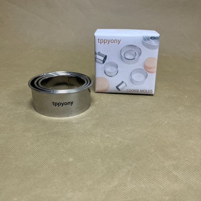 tppyony  Cookie cutters,3 Pieces Biscuit Cookie Cutters Set,Stainless Steel Circle Round Cookie Biscuit Cutters