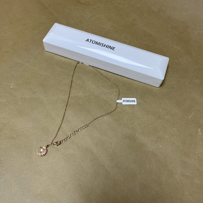 ATOMISHINE  Gemstone jewelry  ,Moon Necklace for Women 14K Moon and Star Pendant Dainty for Girls
