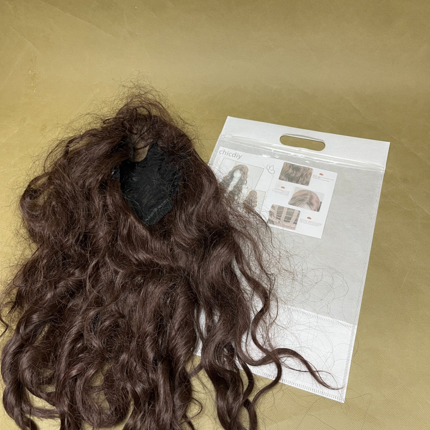 chicdiy   False hair , Women Long Curly Heat Resistant Black Hair Wig, for Girls Daily Party