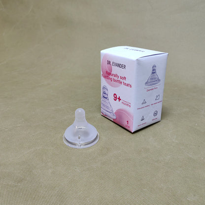 DR.EVANDER Feeding bottle teats,Baby Bottle Nipples for Wide Neck Bottles, 100% Natural Feel Silicone Nipples