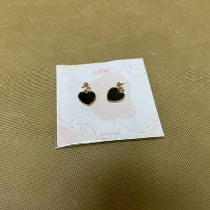 LISM  Earrings, Black Heart Hoop Earrings for Women Teens Love Heart Hoop Earrings