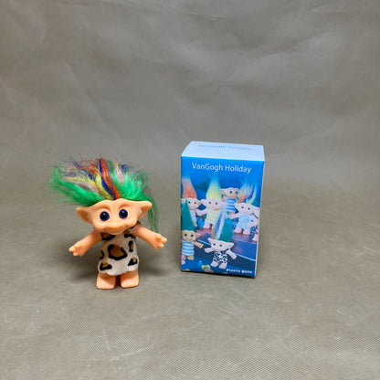 VanGogh Holiday  Plastic dolls ,Mini Troll Dolls, Troll Toys Vintage Lucky Trolls Dolls Action Figures , School Project, Arts Crafts, Party Favors