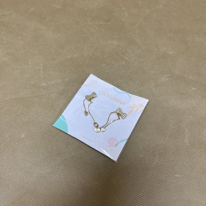 CIVILUMINA  Earrings,Gold Chain Studs Earrings for Women Trendy,Small Long Chain Earring Fashion Gold Jewelry for Women