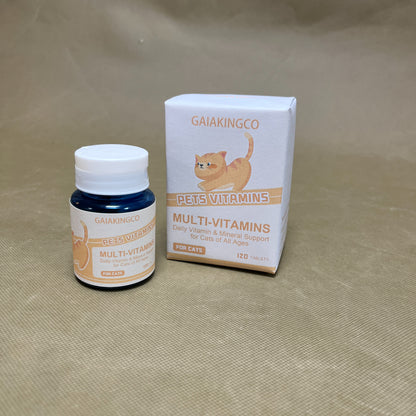 GAIAKINGCO  Vitamins for pets ,Vitamin Solutions 120 Count, Chewable Tablets for Cats, Helps Support Overall Wellness