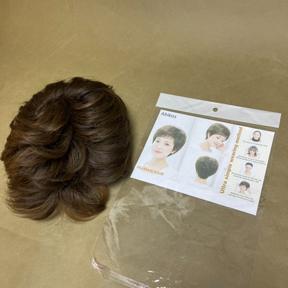 Afrikiss  Human hair,Hair Toppers for Women Real Human Hair for Thinning,Natural-Looking, No Glue, Breathable, Lightweight