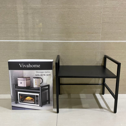 Vivahome Storage racks,Black Storage Shelf for Countertop,for Kitchen Living Room Den Balcony Dining Room