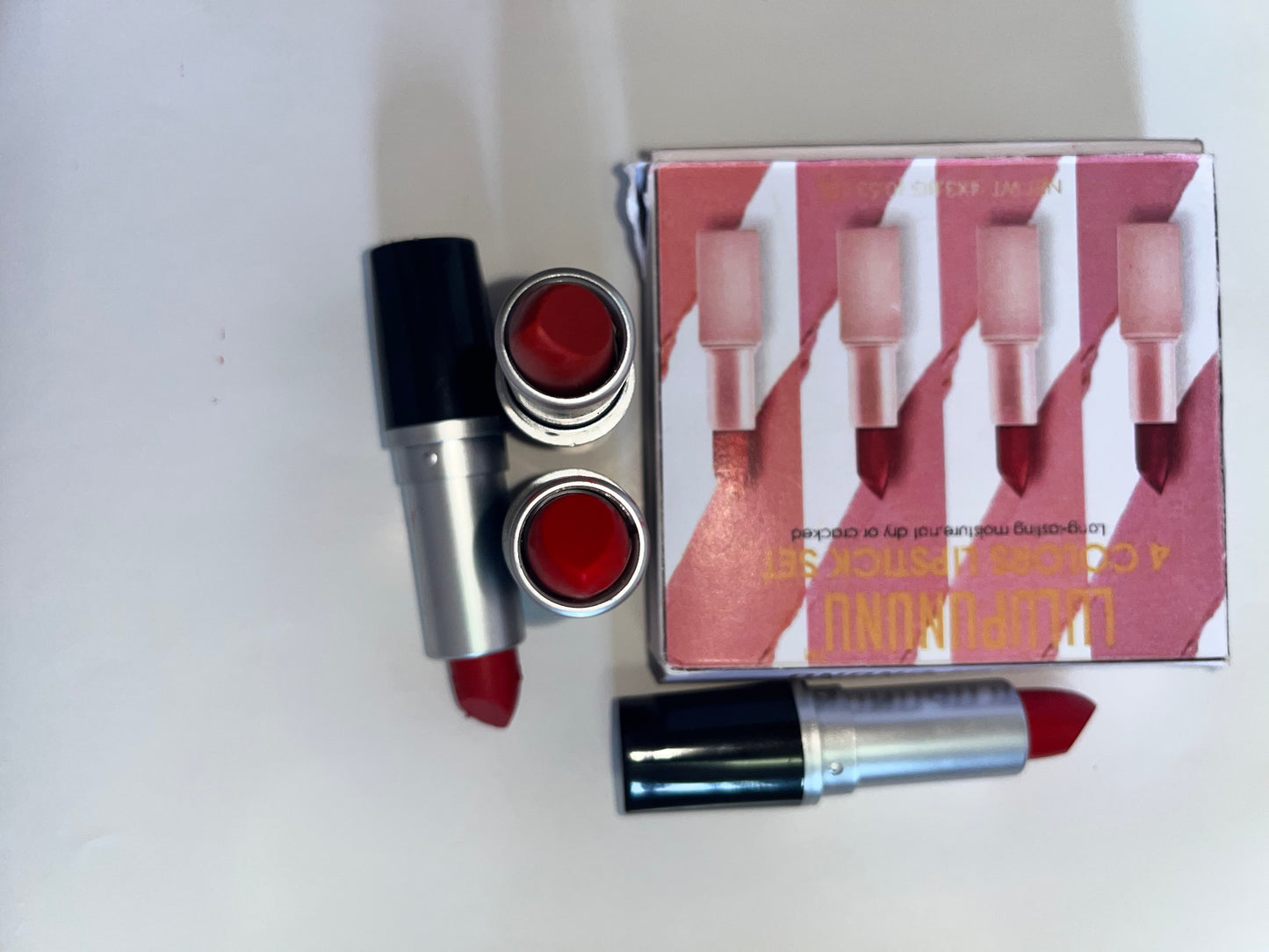 LULUPUNUNU   Lipsticks ,Multi-Finish Lipsticks for Women, Matte, Cream, and Pearl, Long-Lasting Lipstick Color Gift Set
