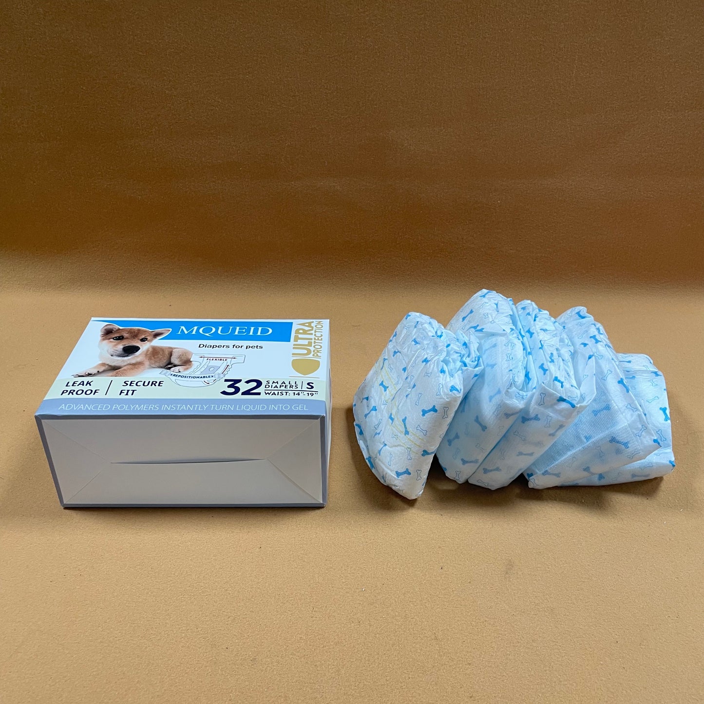 MQUEID All-Absorb Disposable  Dog Diapers Small Size, Improved , Super Absorbent, Breathable, Wetness Indicator