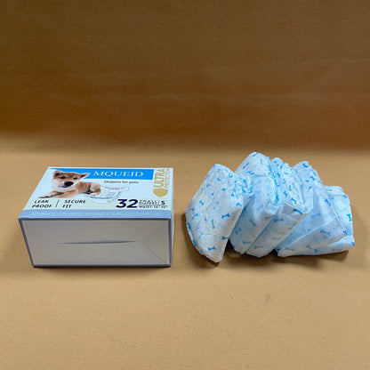 MQUEID All-Absorb Disposable  Dog Diapers Small Size, Improved , Super Absorbent, Breathable, Wetness Indicator
