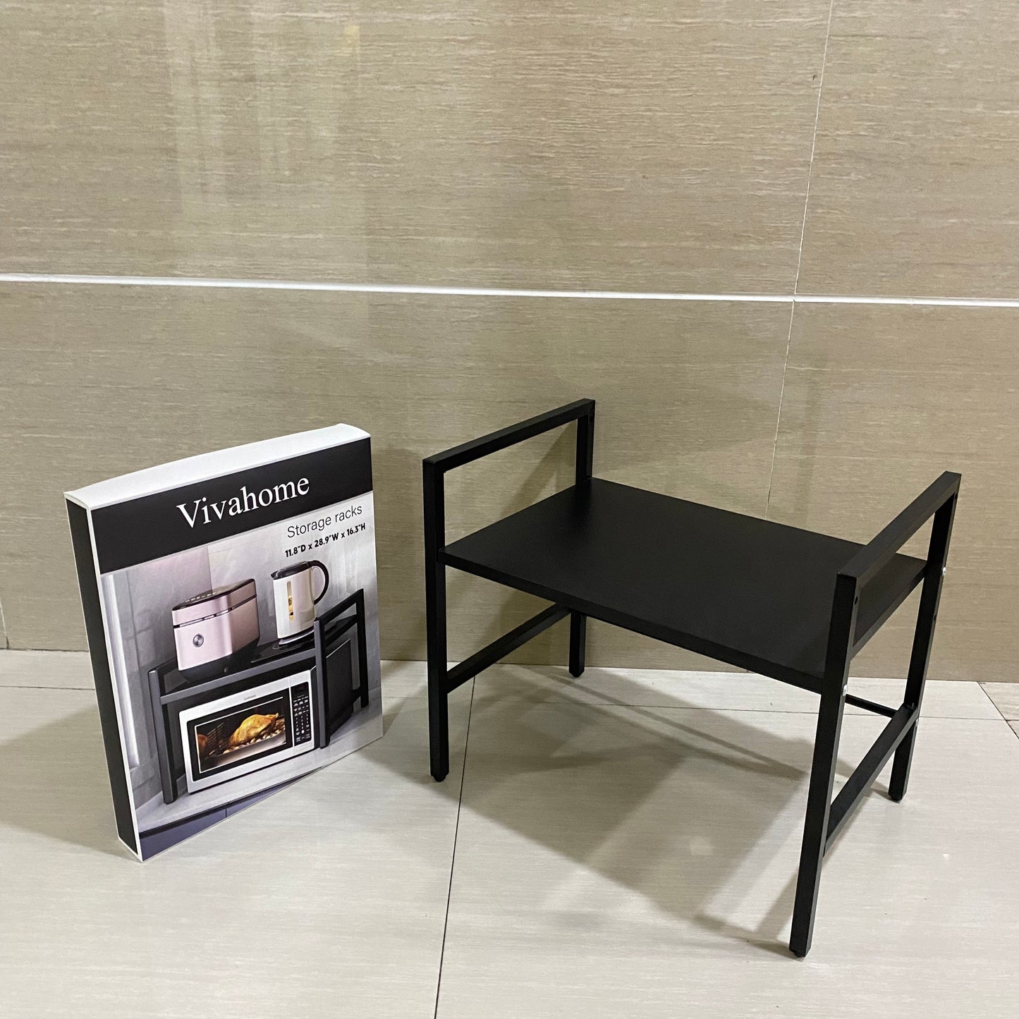 Vivahome Storage racks,Black Storage Shelf for Countertop,for Kitchen Living Room Den Balcony Dining Room