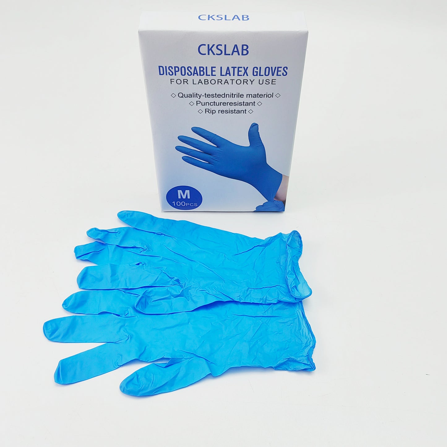 CKSLAB Disposable latex gloves for laboratory use,Medical Blue Nitrile Disposable Exam Gloves,for Lab Cooking Cleaning