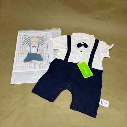 jddupy   Infant wear ,Baby Boy Baptism Christening Outfit Bowtie Dress Shirt Suspenders Shorts