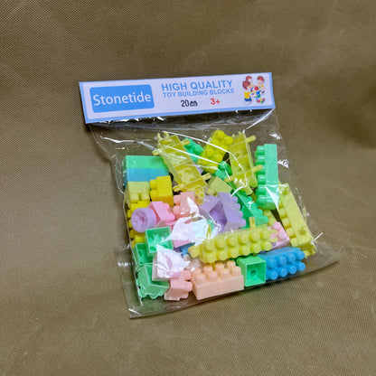 Stonetide  Toy building blocks,Deluxe Building Bag with 150 Pieces and Storage, Creative Open-Ended Play, Blue, Ages 1+ Years