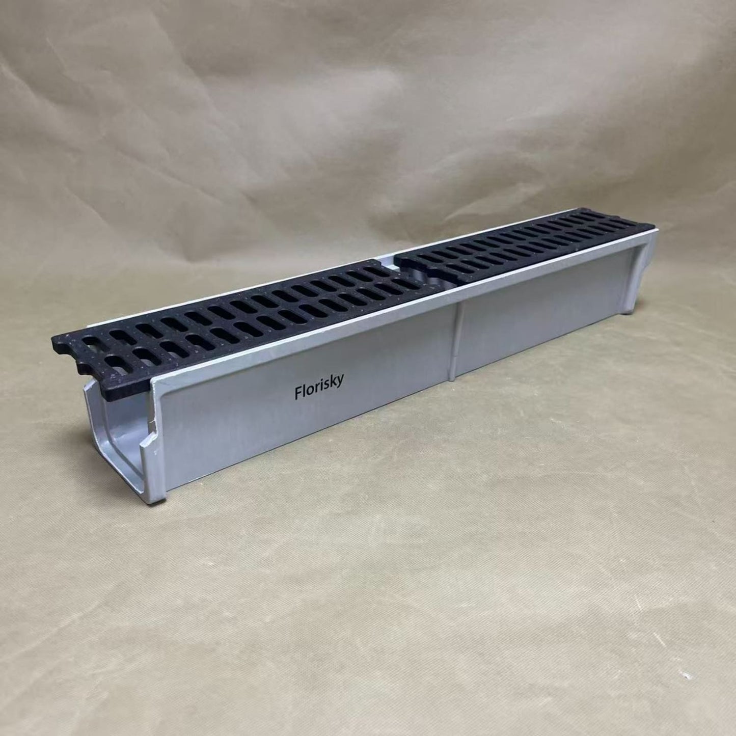 Florisky  drain bases and grates,Drainage Trench Set Channel Drain With Grate ,Gray Plastic Plastic