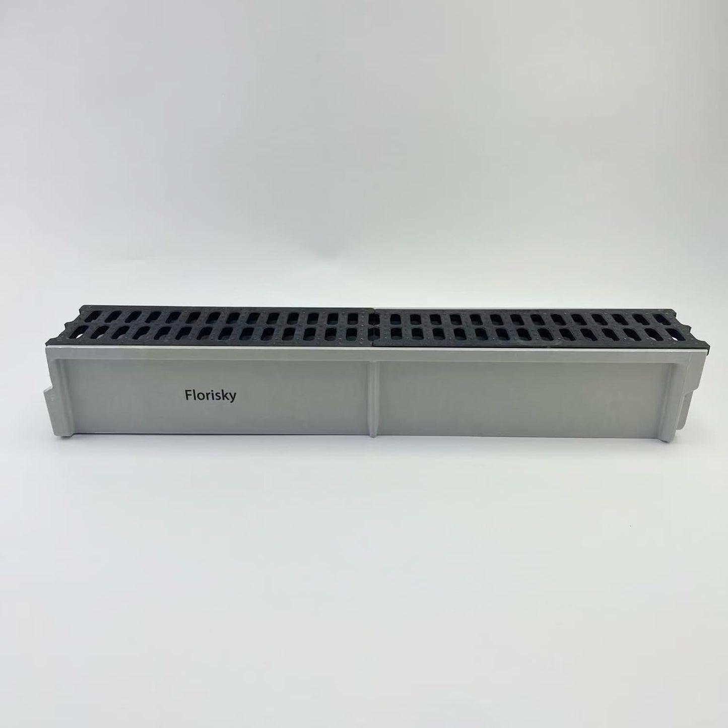 Florisky  drain bases and grates,Drainage Trench Set Channel Drain With Grate ,Gray Plastic Plastic