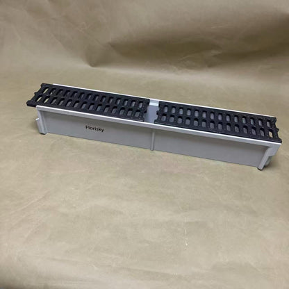 Florisky  drain bases and grates,Drainage Trench Set Channel Drain With Grate ,Gray Plastic Plastic