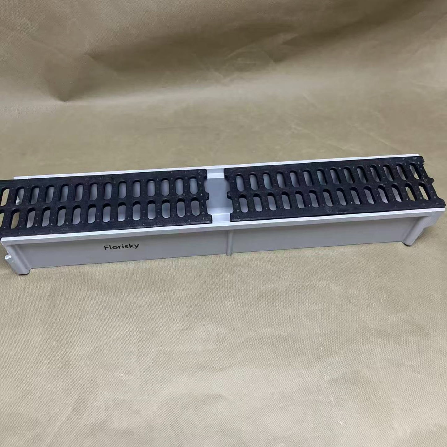Florisky  drain bases and grates,Drainage Trench Set Channel Drain With Grate ,Gray Plastic Plastic