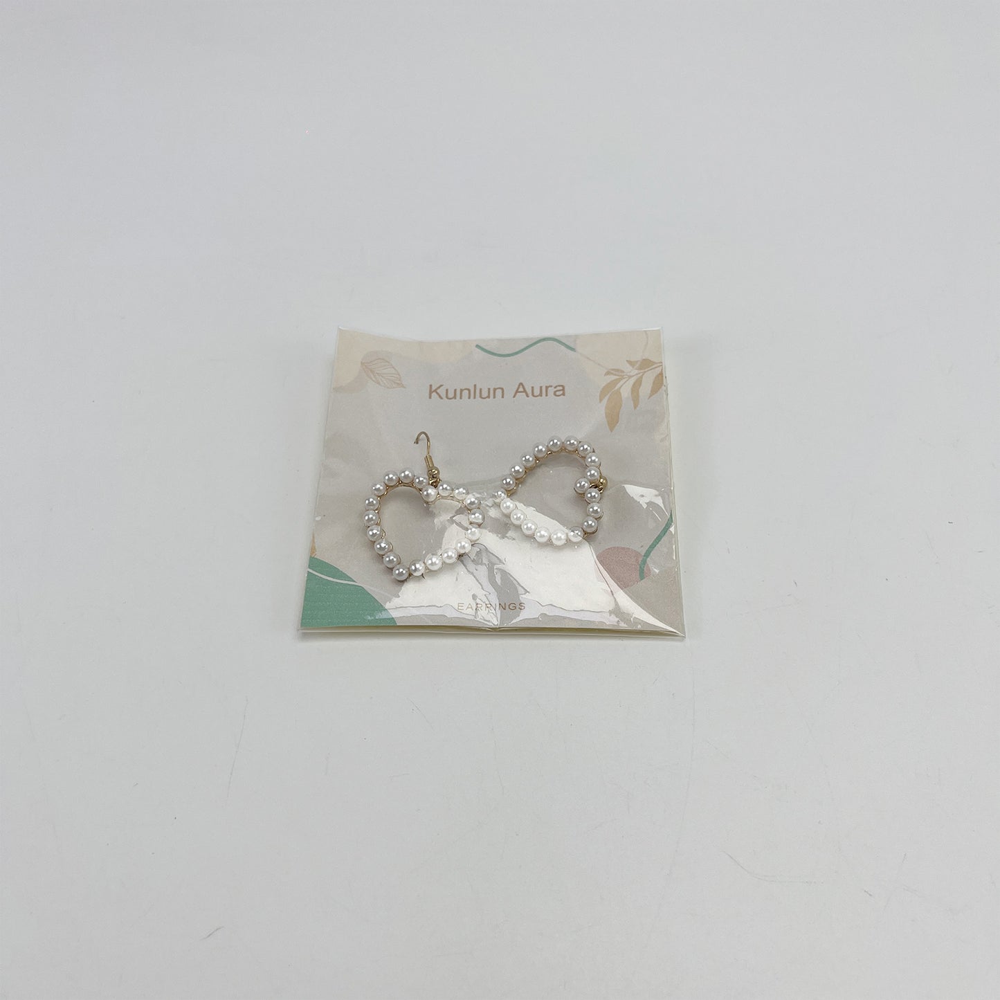 Kunlun Aura   earrings，Pearl Heart Earrings Dangle for Women ,Bridal Birthday Party Favor Decor Accessories