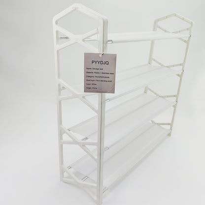 PYYDJQ   Storage racks,Shoe Rack, Non-Woven Shoe Rack Shelf, Shoe Organizer for Closet, Entryway, Garage & Corridor, Stackable Shoe Shelves, 4 Tier