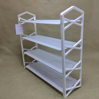 PYYDJQ   Storage racks,Shoe Rack, Non-Woven Shoe Rack Shelf, Shoe Organizer for Closet, Entryway, Garage & Corridor, Stackable Shoe Shelves, 4 Tier