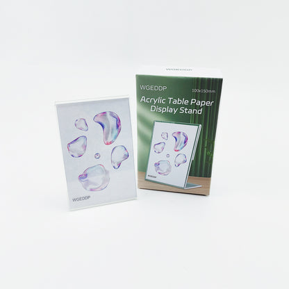 WGEDDP  Display stands,Clear Plastic L Shape Table Paper Display Stand, Suit for Displaying Posters, Picture, Flyers, Menu