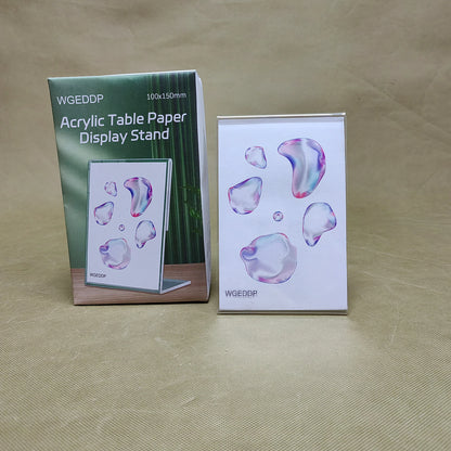 WGEDDP  Display stands,Clear Plastic L Shape Table Paper Display Stand, Suit for Displaying Posters, Picture, Flyers, Menu