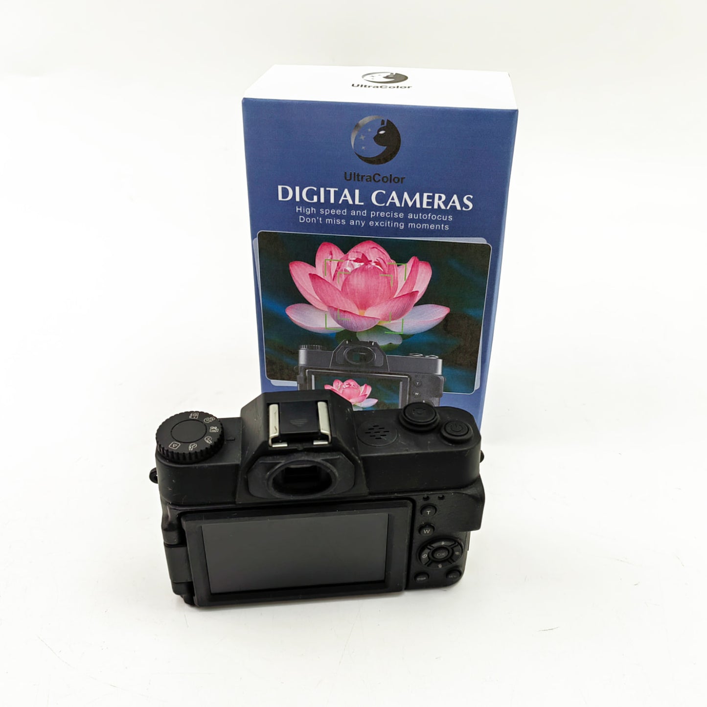 UltraColor Cameras,4K Digital Camera, 180°Flip Screen Compact Travel Camera for Teens with 16X Zoom,Black