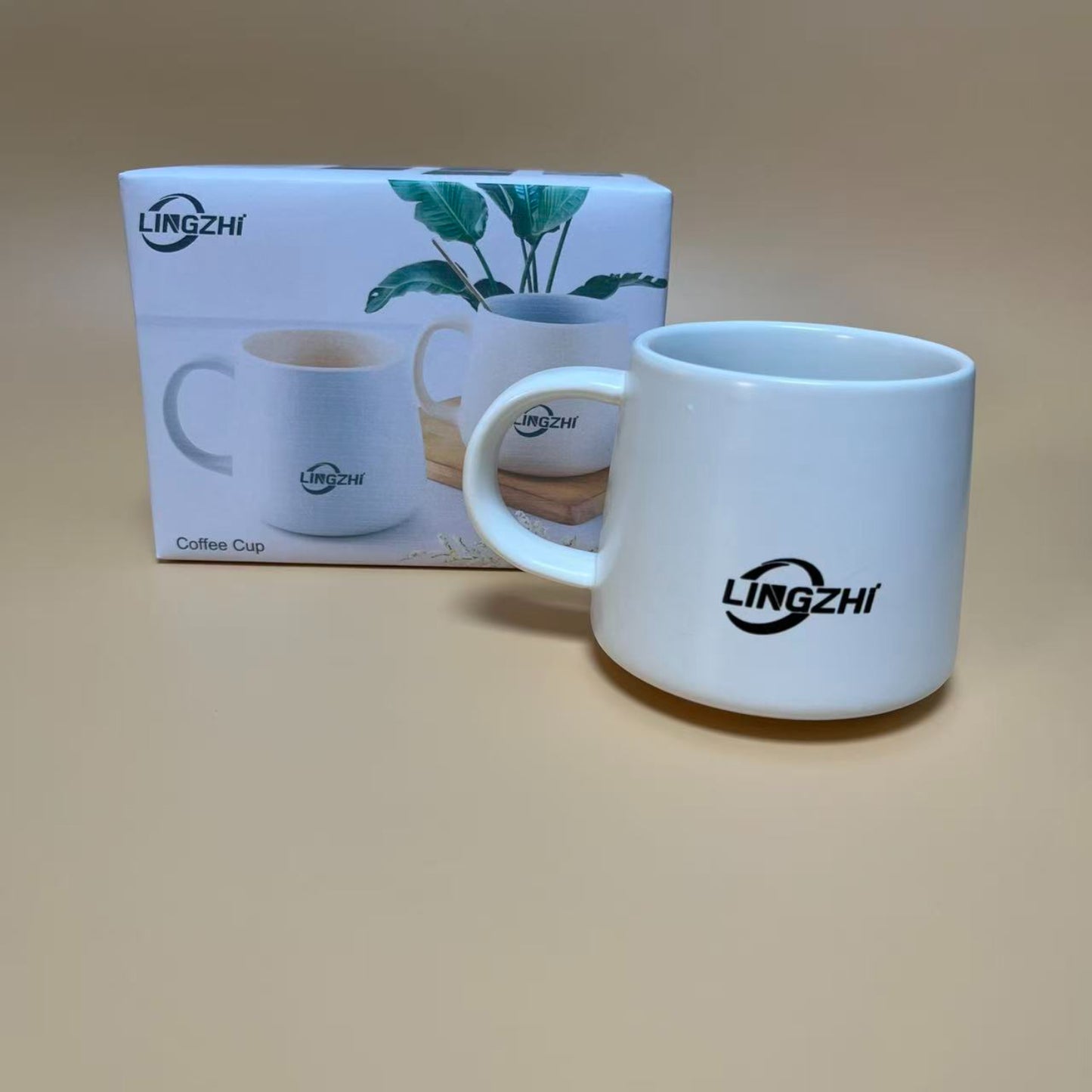 LINGZHi  Mugs ,Ceramic Coffee Mugs , White Mugs, for Kitchen, Dishwasher Safe