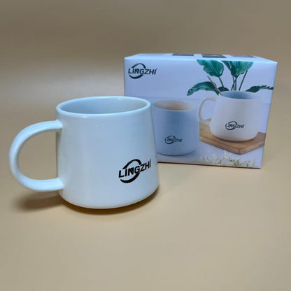 LINGZHi  Mugs ,Ceramic Coffee Mugs , White Mugs, for Kitchen, Dishwasher Safe