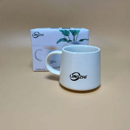 LINGZHi  Mugs ,Ceramic Coffee Mugs , White Mugs, for Kitchen, Dishwasher Safe