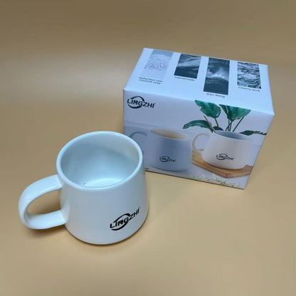 LINGZHi  Mugs ,Ceramic Coffee Mugs , White Mugs, for Kitchen, Dishwasher Safe