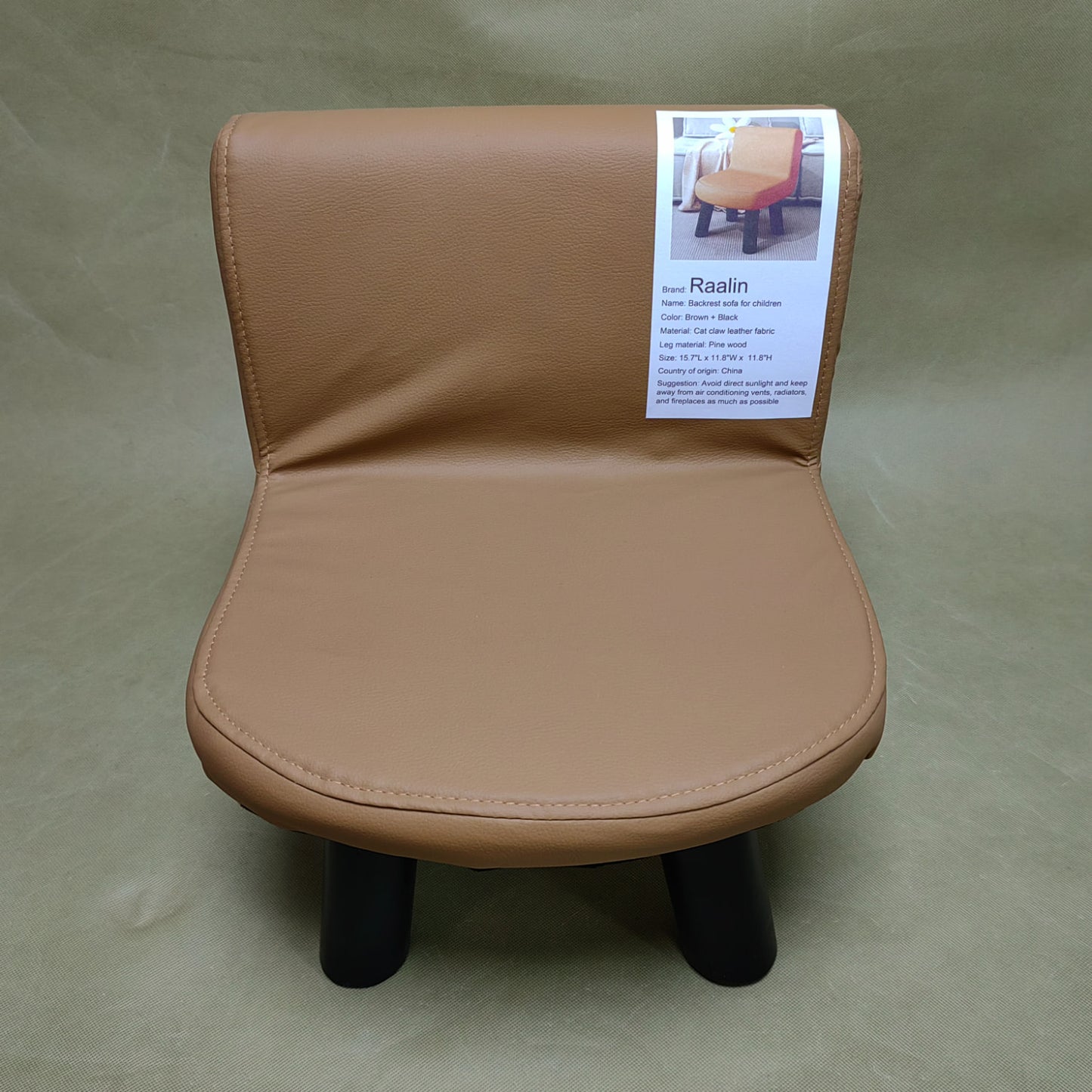 Raalin Children's furniture, Leather Pouffe Footstool, Small Ottoman Under Desk for Vanity,Living Room