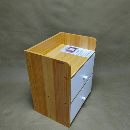 VANSOFA Bedroom furniture, Nightstand 2-Drawer Night Stand Solid Wood End Table Easy to Install Side Table for Bedroom Living Room
