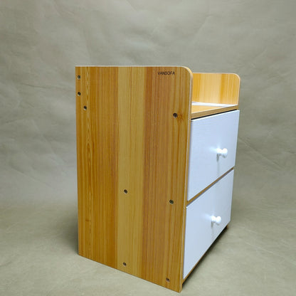 VANSOFA Bedroom furniture, Nightstand 2-Drawer Night Stand Solid Wood End Table Easy to Install Side Table for Bedroom Living Room