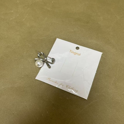 Tingrui   Brooches for clothing,Bow Brooches and Pins for Women Decorations, Bow Silver Brooch Pins