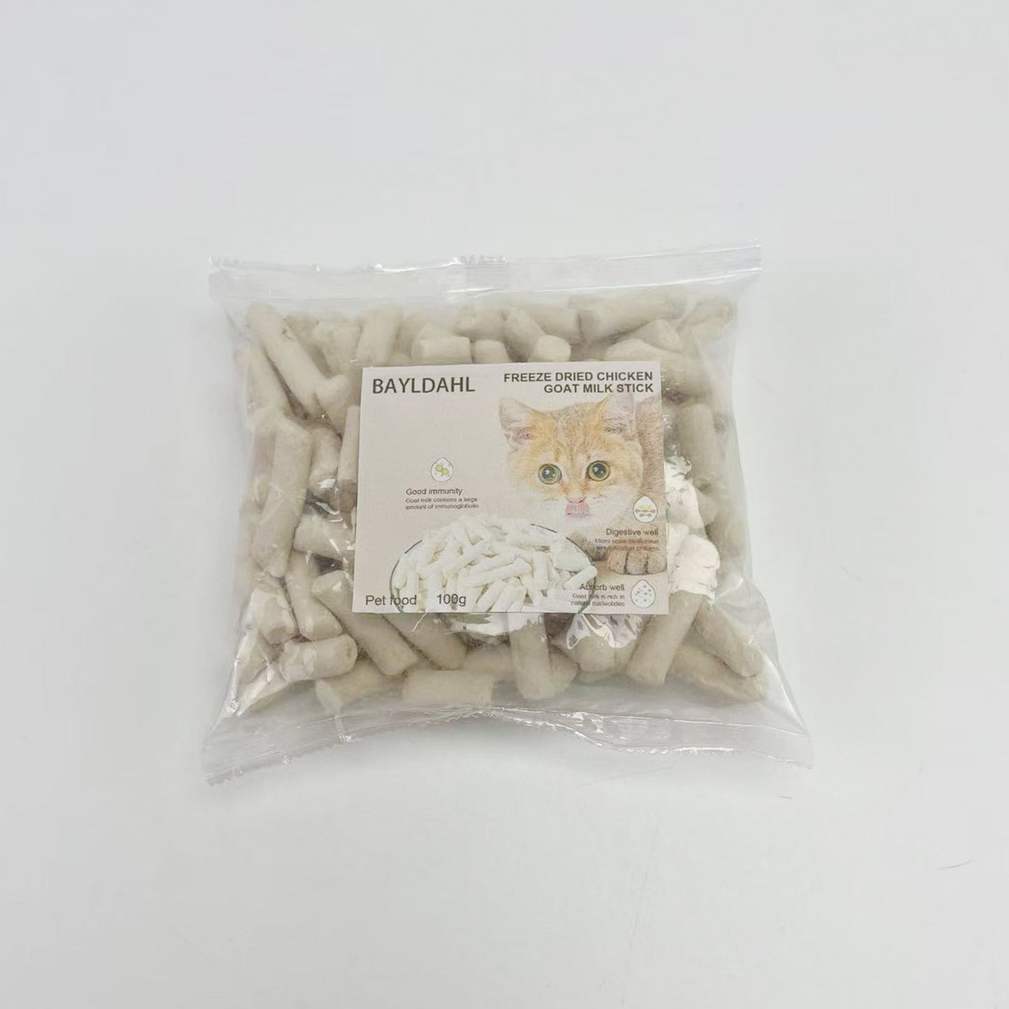 BAYLDAHL  Pet food,Freeze Dried Chicken & Goat Milk Dental Treats, High-Protein Chews for Kittens and Cats
