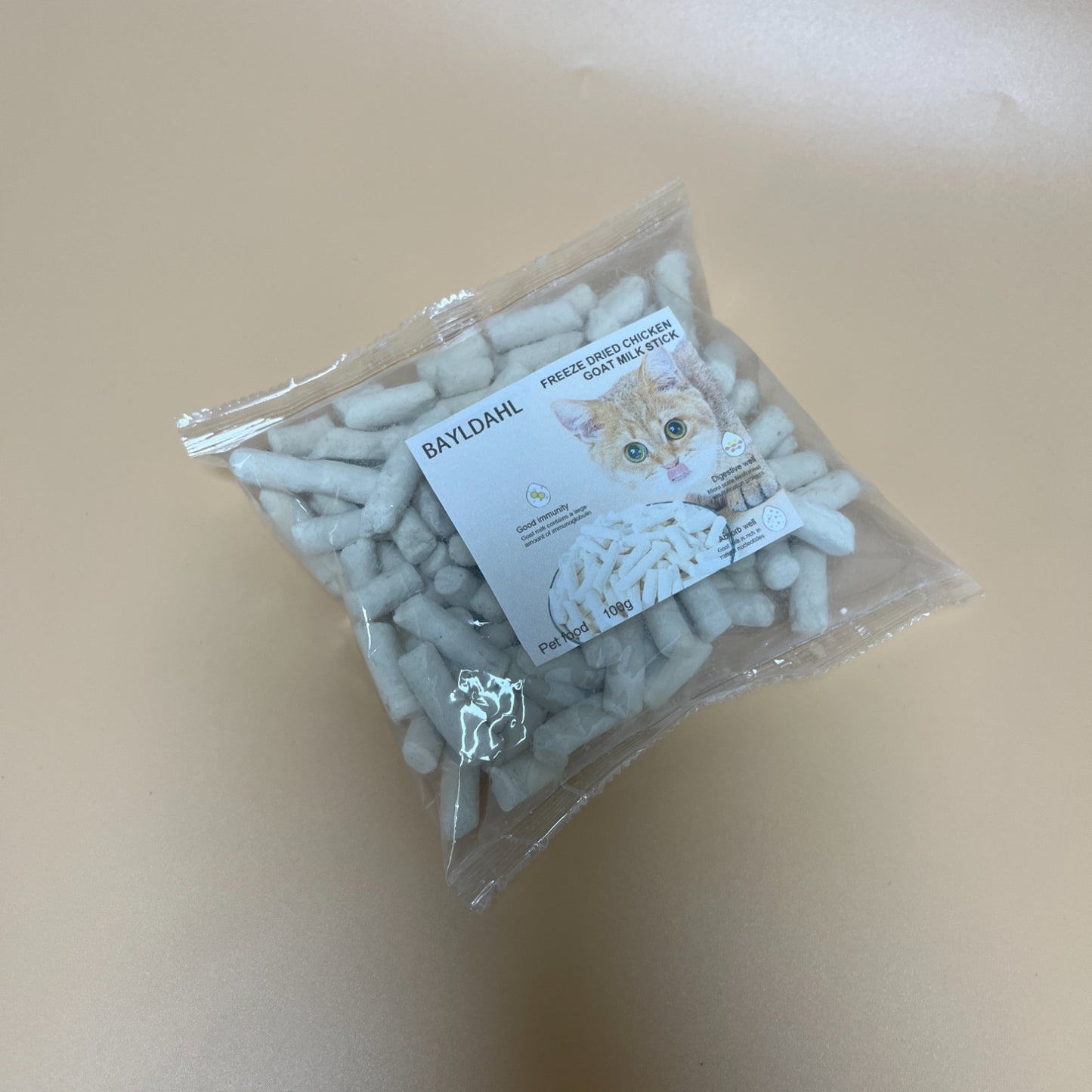 BAYLDAHL  Pet food,Freeze Dried Chicken & Goat Milk Dental Treats, High-Protein Chews for Kittens and Cats