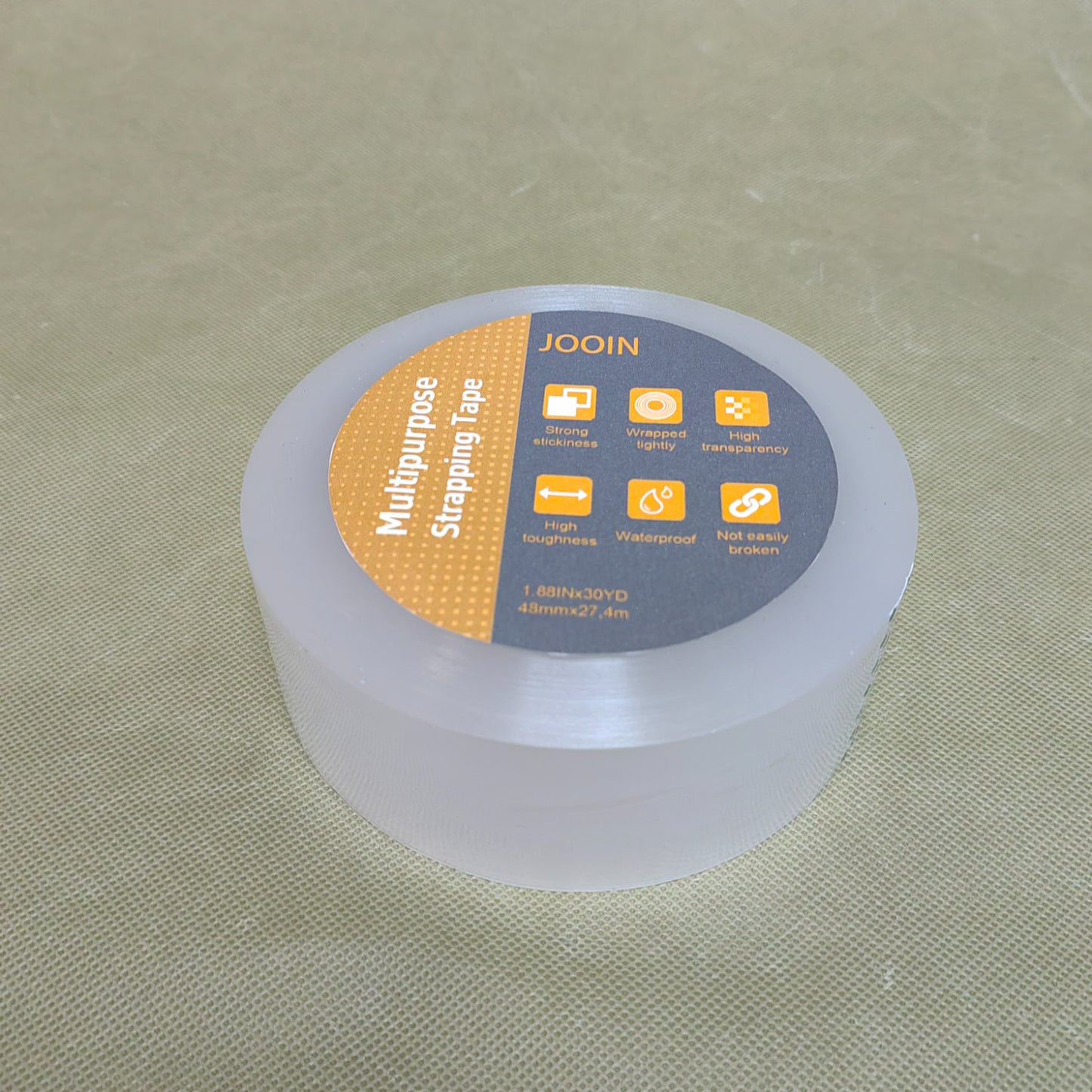 JOOIN Strapping tape,Plastic Adhesive Packing Tape for Shipping, Sealing Boxes,  Clear