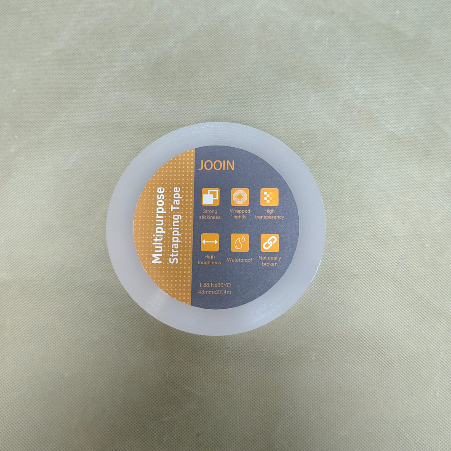 JOOIN Strapping tape,Plastic Adhesive Packing Tape for Shipping, Sealing Boxes,  Clear