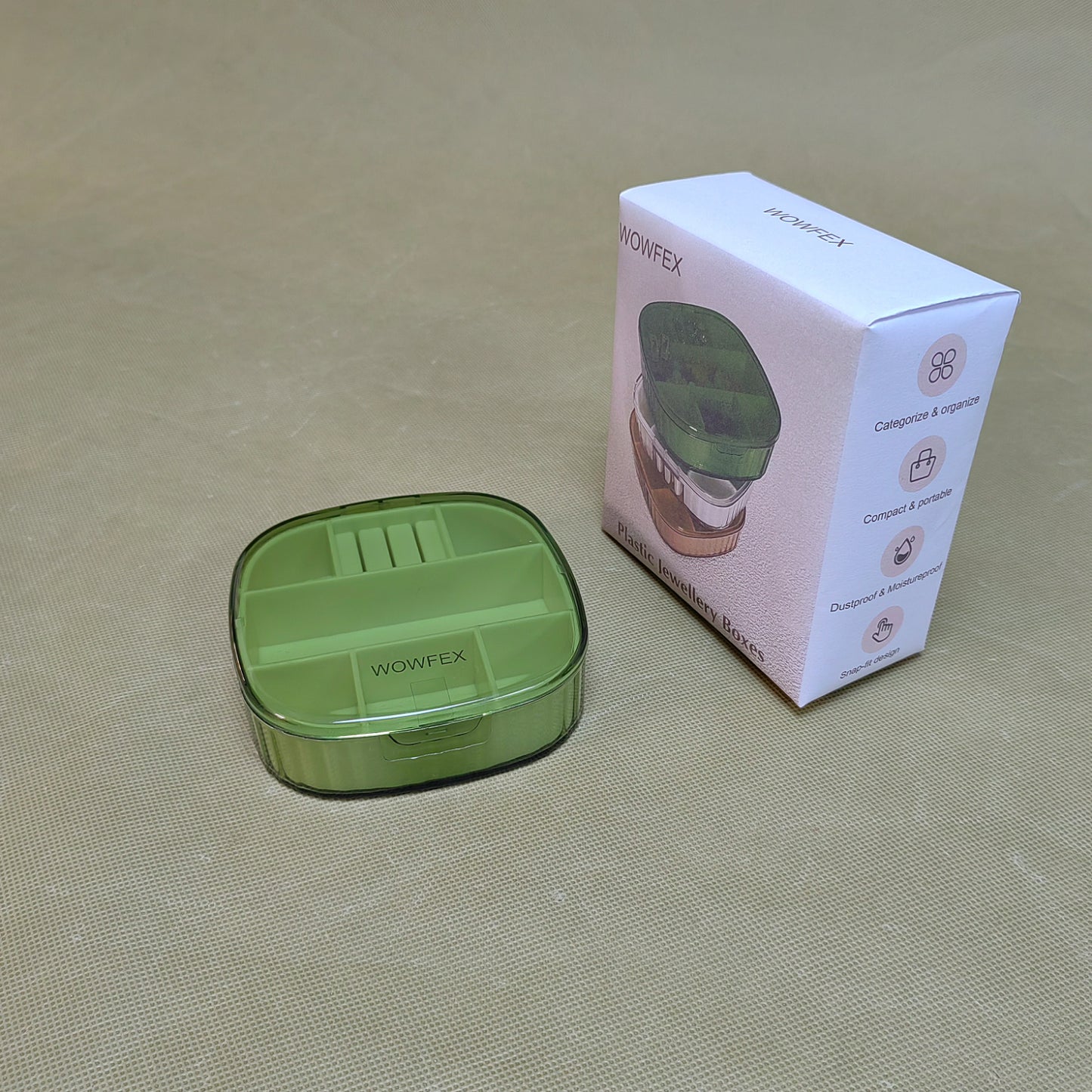 WOWFEX    Jewellery boxes,Mini Jewelry Travel Case,Traveling Jewelry Organizer, for Collecting Small Items, Beads, Jewelry,Earrings, Necklaces