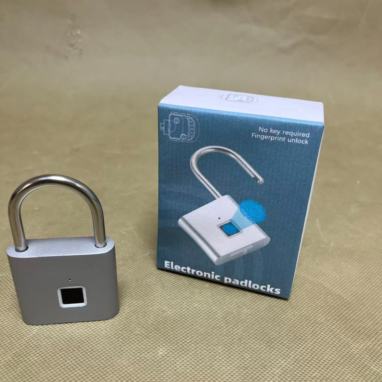 Electronic padlocks ，Fingerprint Smart Padlock Lock, Biometric Metal Keyless Thumbprint Lock, Waterproof, USB Rechargeable